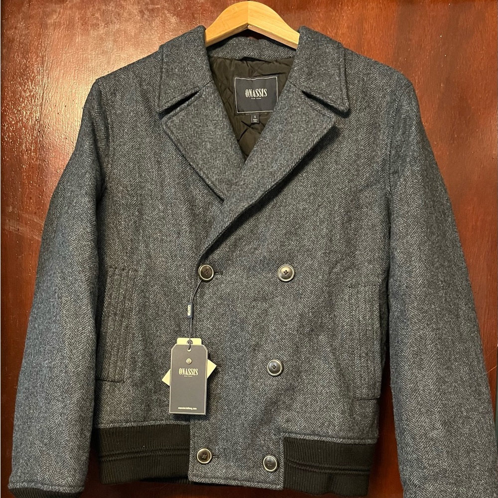 Men’s Onassis Double Breasted Wool Blue Bomber